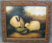 Oil Painting of Rabbits