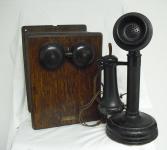 Telephone Box w/Candlestick Phone