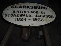 Early Oval Cast Iron Sign from Clarksburg