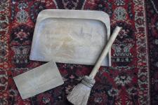 Carved Dustpan with Broom