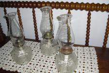 Three Matching Oil Lamps